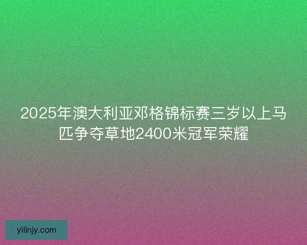 2025年澳大利亚邓格锦标赛三岁以上马匹争夺草地2400米冠军荣耀