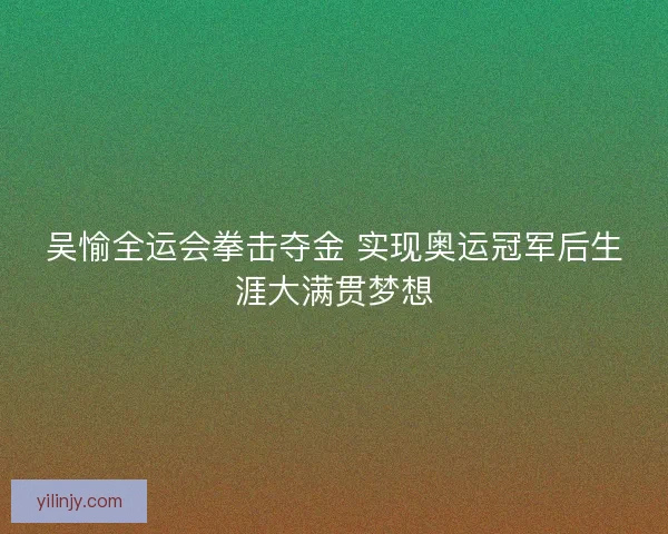 吴愉全运会拳击夺金 实现奥运冠军后生涯大满贯梦想